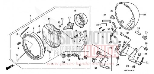 SCHEINWERFER (ED,3ED,F,2F,U) VT750C2SA de 2010